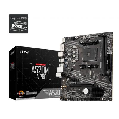 MSI A520M-A PRO DDR4 4600/1866Mhz M.2 mATX AM4