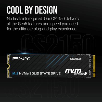 PNY CS2150 2TB 10200/8500 NVMe PCIe Gen5x4 M.2 SSD (M280CS2150-2TB-TB)