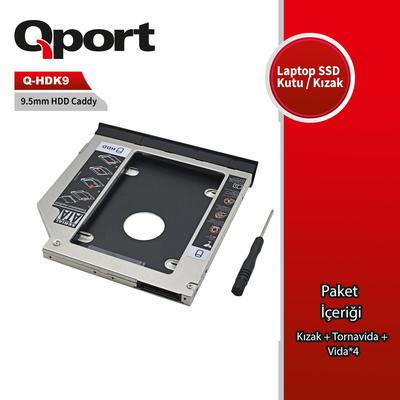 QPORT Q-HDK9 2.5\" HDD/SSD UYUMLU CEVIRICI 9.5\" OPTIK SATA KIZAK