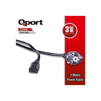 QPORT Q-POW3 3 METRE PC POWER KABLOSU