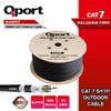 QPORT Q-CATO7 500M CAT7 LSOH S/FTP FULL BAKIR 23AWG SİYAH HALOGEN FREE KABLO